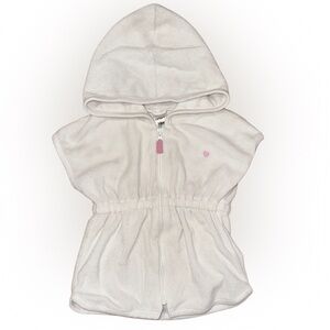 Carter's White Hooded Zip-Up Swim Coverup